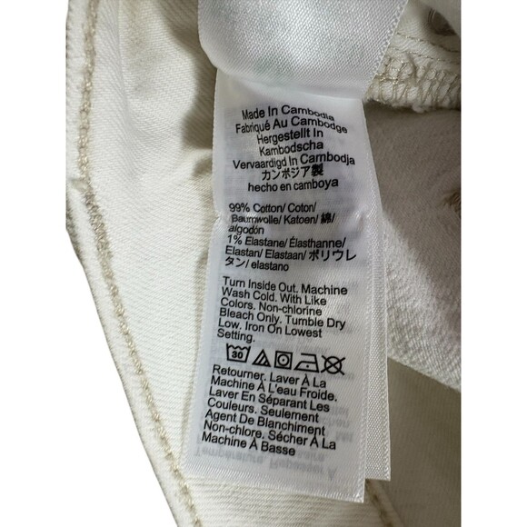 J. Crew Premium Edition High Rise Straight Jeans Women's Sz 26 White Button Fly - Picture 11 of 13